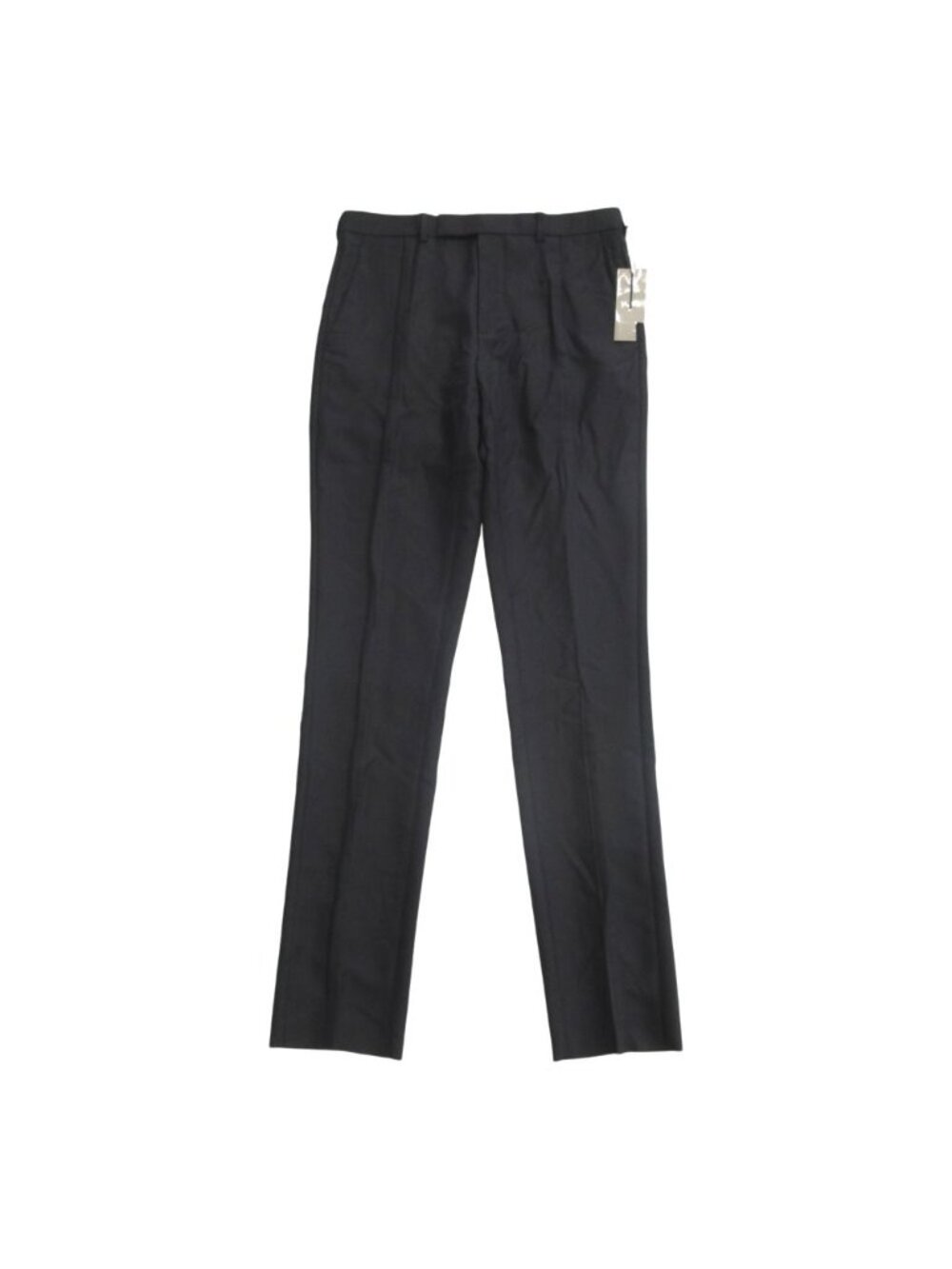 Dior Wool Mohair Long Tuck Pants Slim Trousers Navy 48